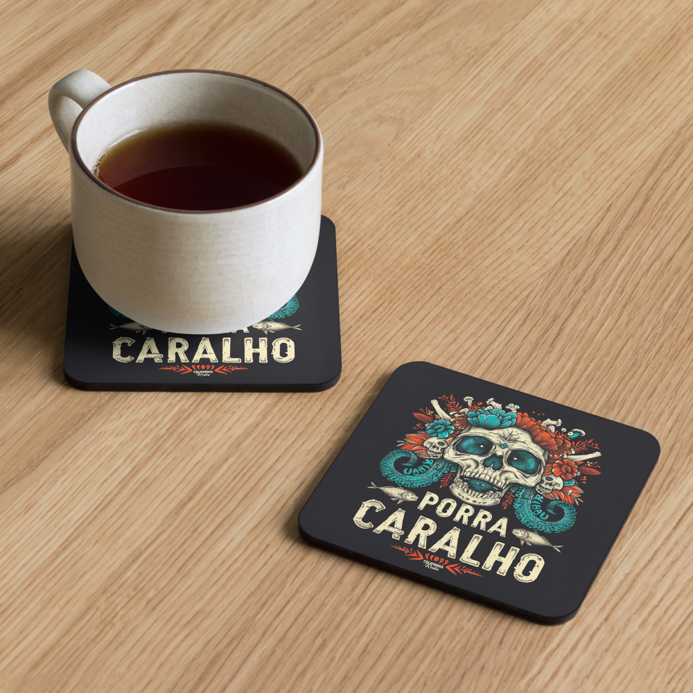 Porra Caralho Skull Cork-back Coaster (One)