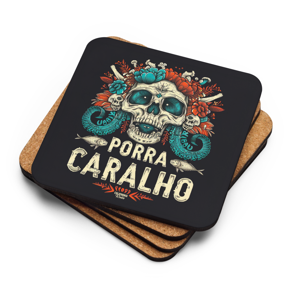 Porra Caralho Skull Cork-back Coaster (One)