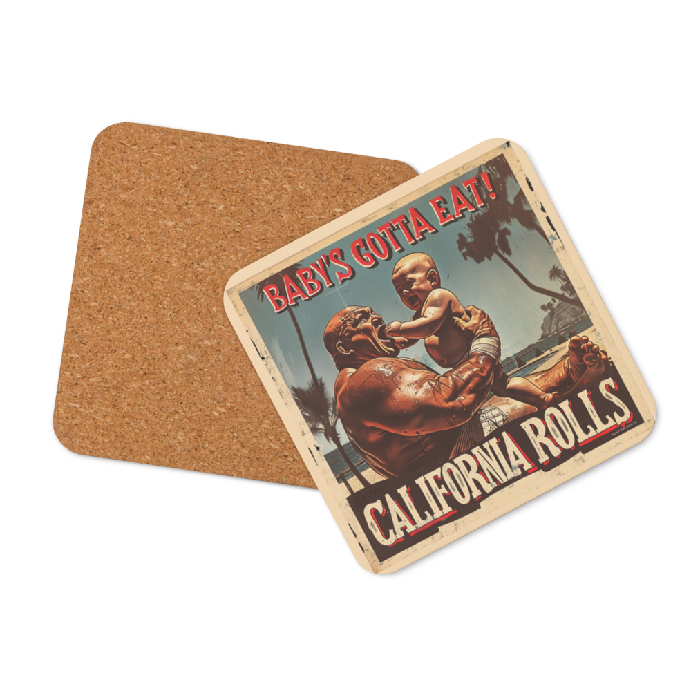 Baby's Gotta Eat Cork-back Coaster (One)