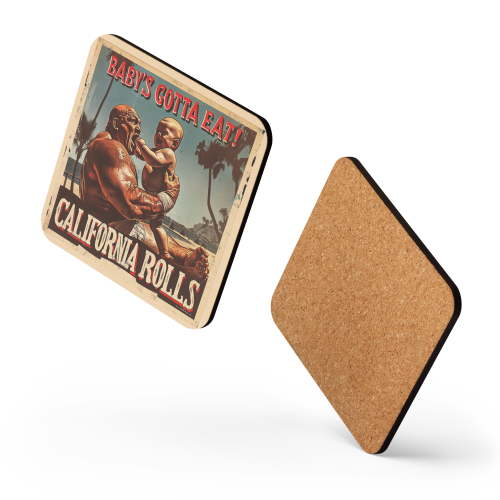 Baby's Gotta Eat Cork-back Coaster (One)