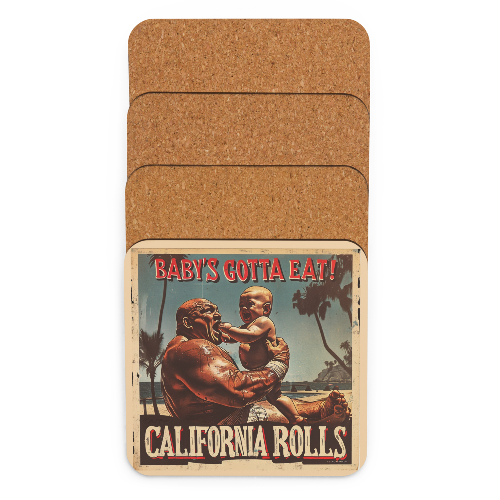 Baby's Gotta Eat Cork-back Coaster (One)