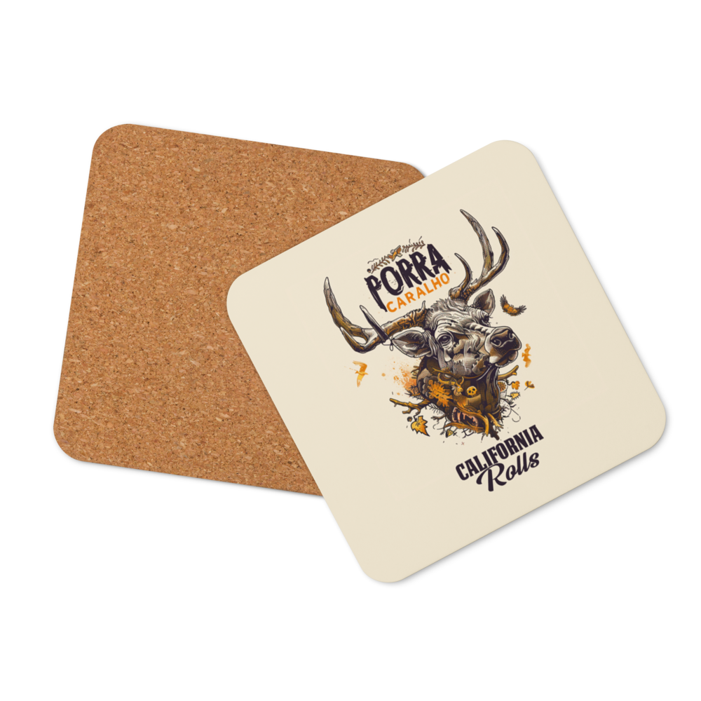 Porra Caralho Deer Cork-back Coaster (One)