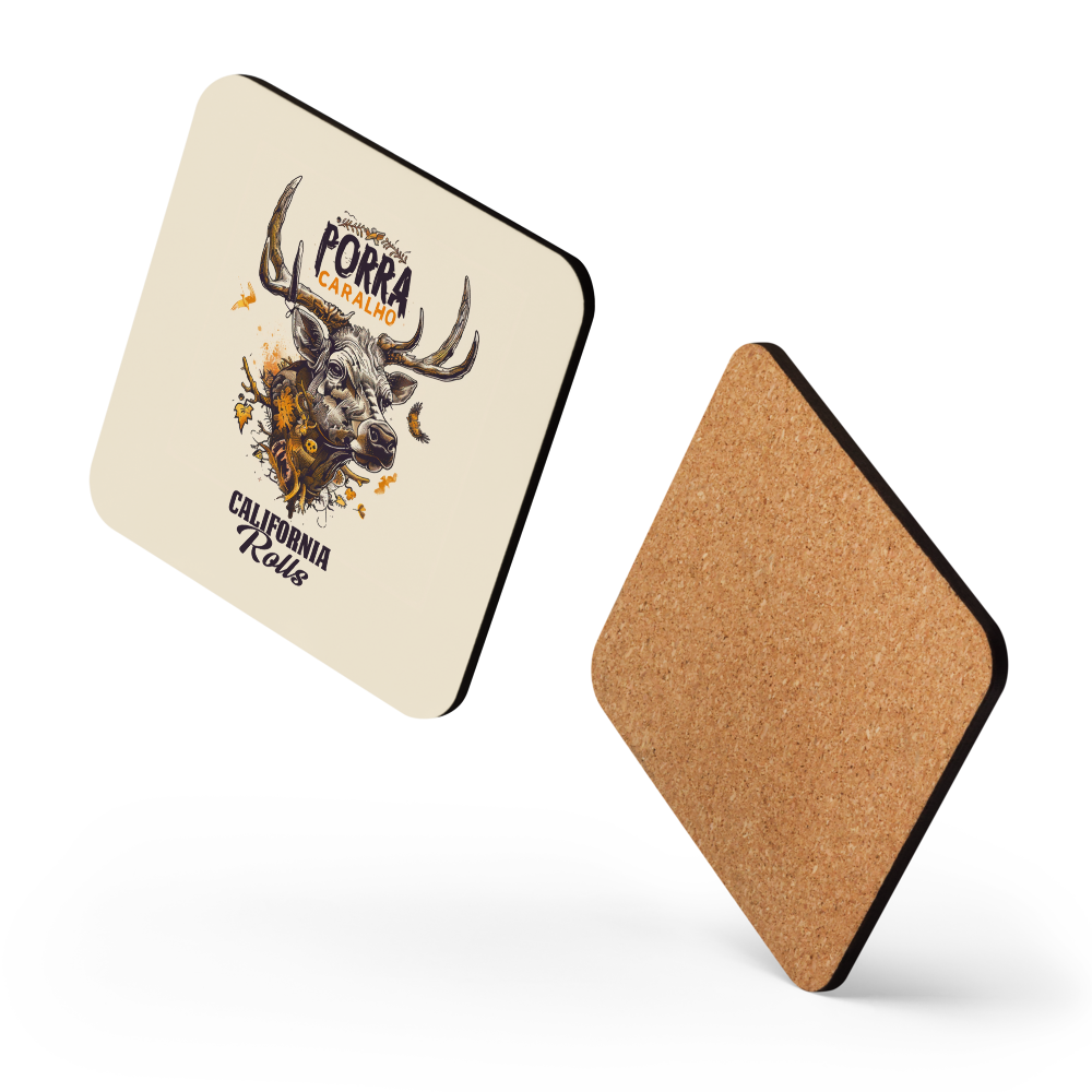 Porra Caralho Deer Cork-back Coaster (One)