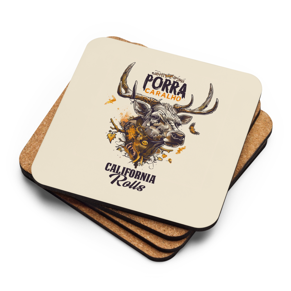 Porra Caralho Deer Cork-back Coaster (One)