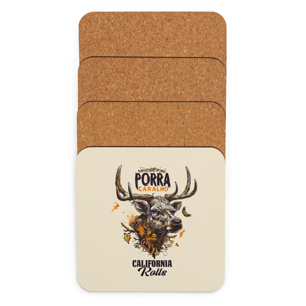 Porra Caralho Deer Cork-back Coaster (One)