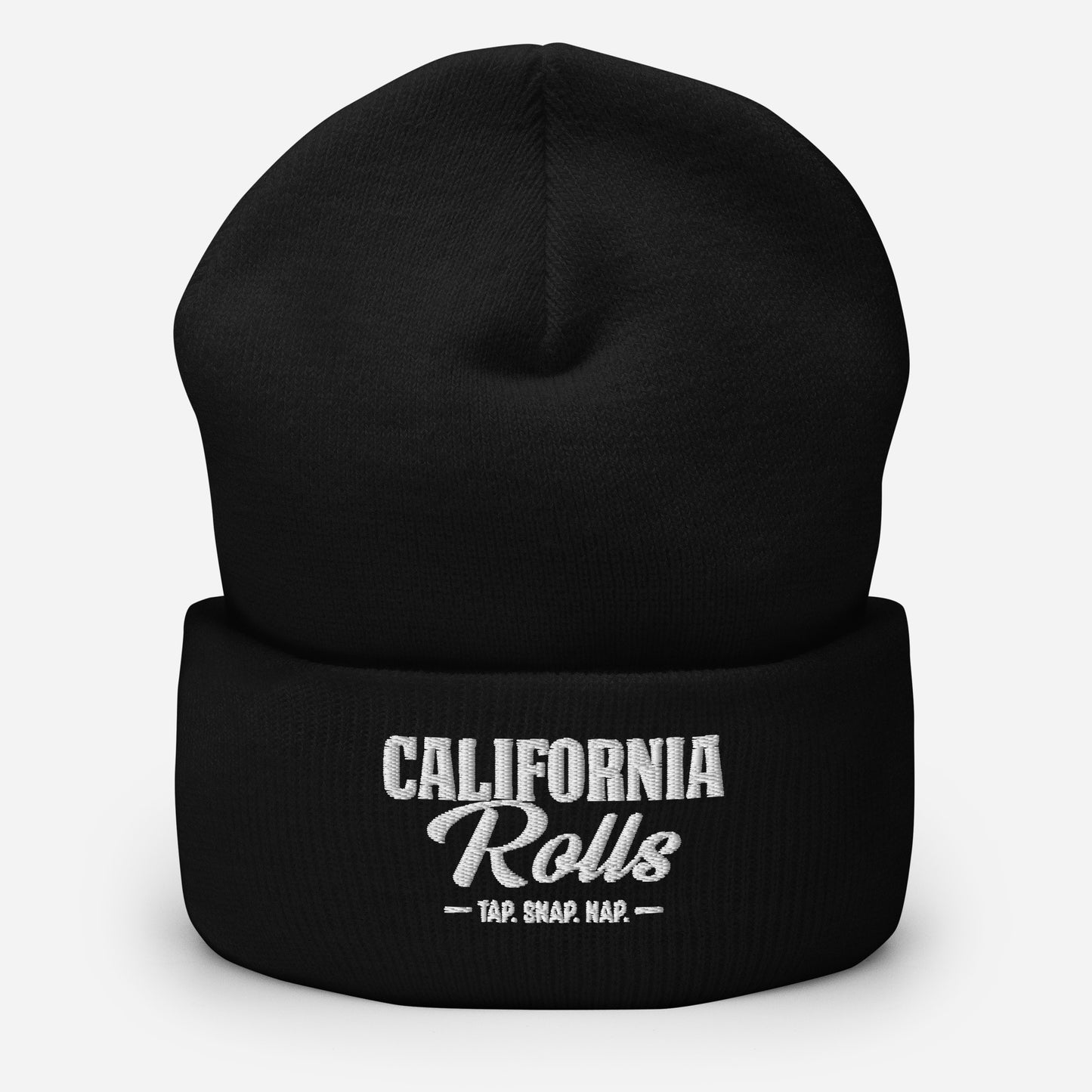 California Rolls - "Tap. Snap. Nap." Cuffed Beanie