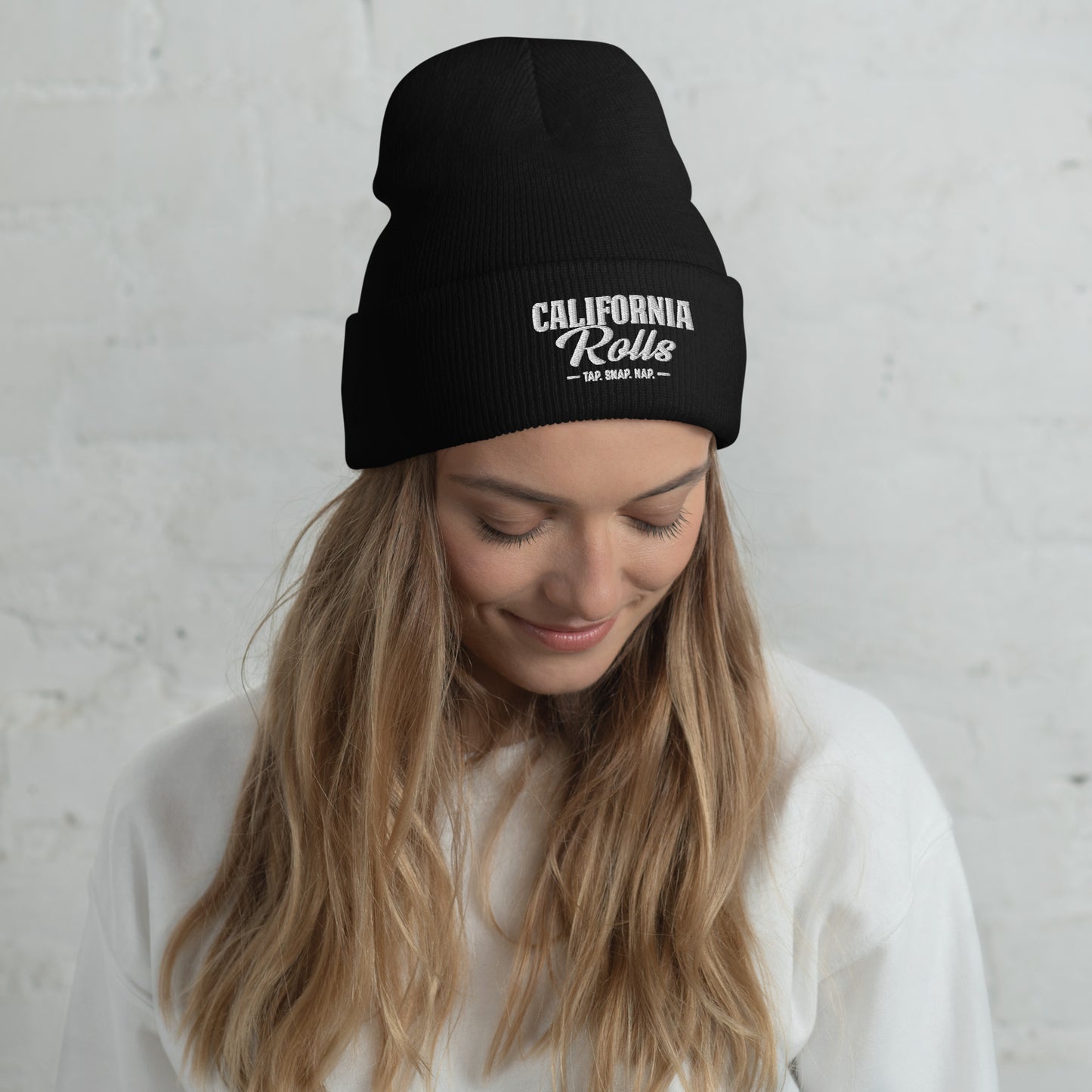 California Rolls - "Tap. Snap. Nap." Cuffed Beanie