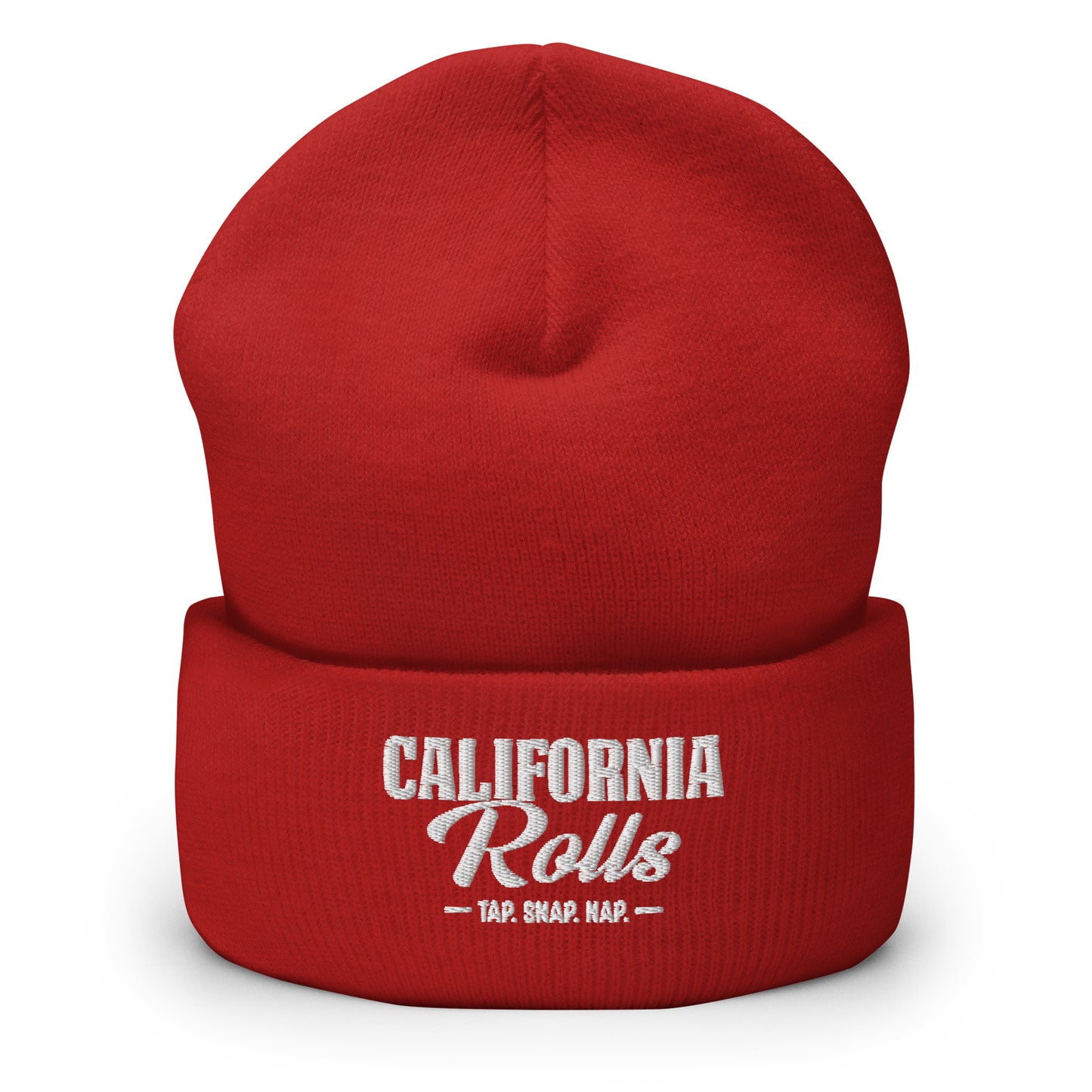 California Rolls - "Tap. Snap. Nap." Cuffed Beanie