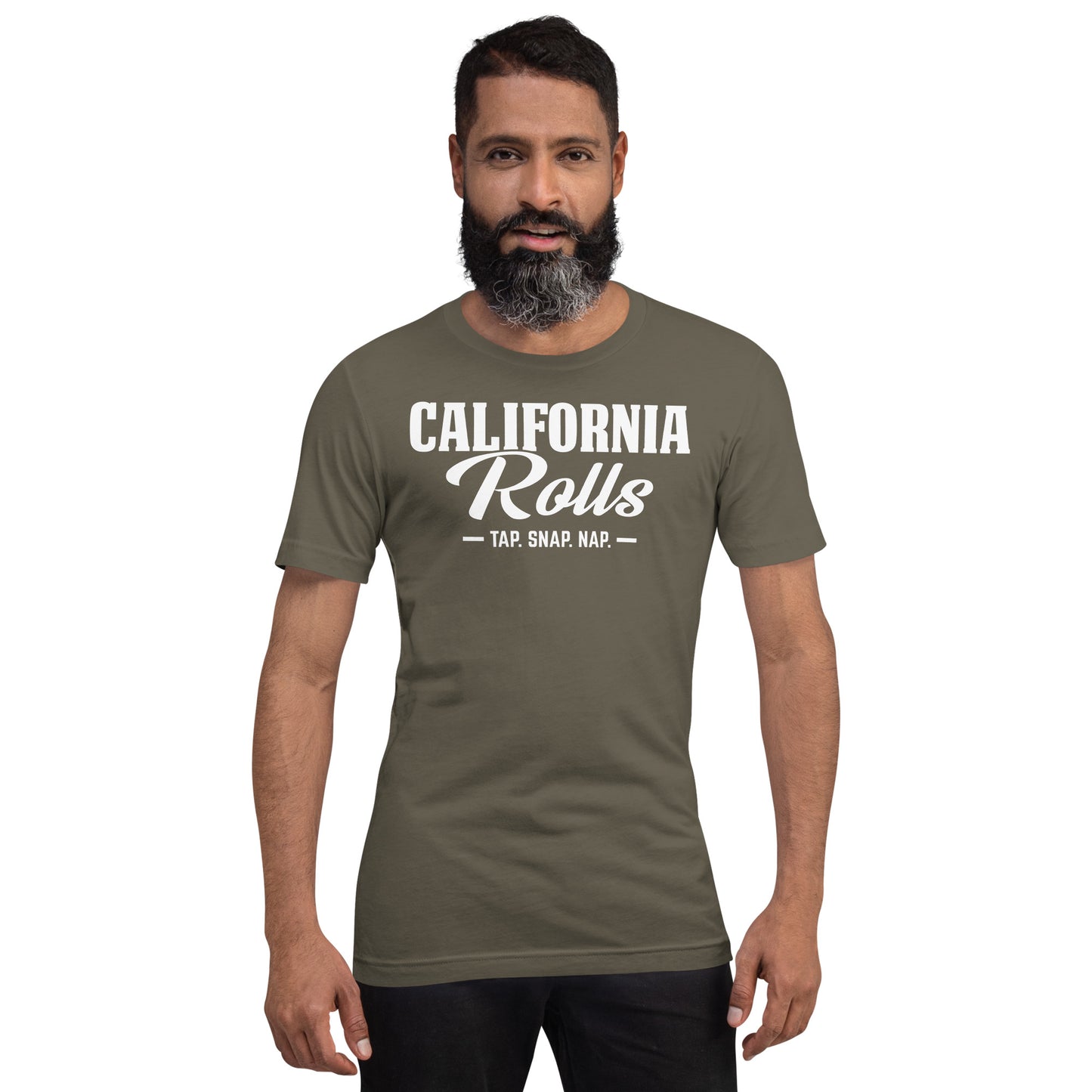 California Rolls - "Tap. Snap. Nap." Unisex T-shirt