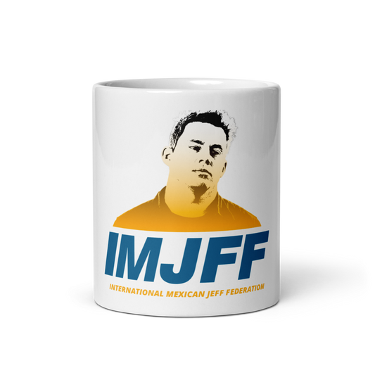 My Name's Jeff IMJFF Logo White Glossy Mug