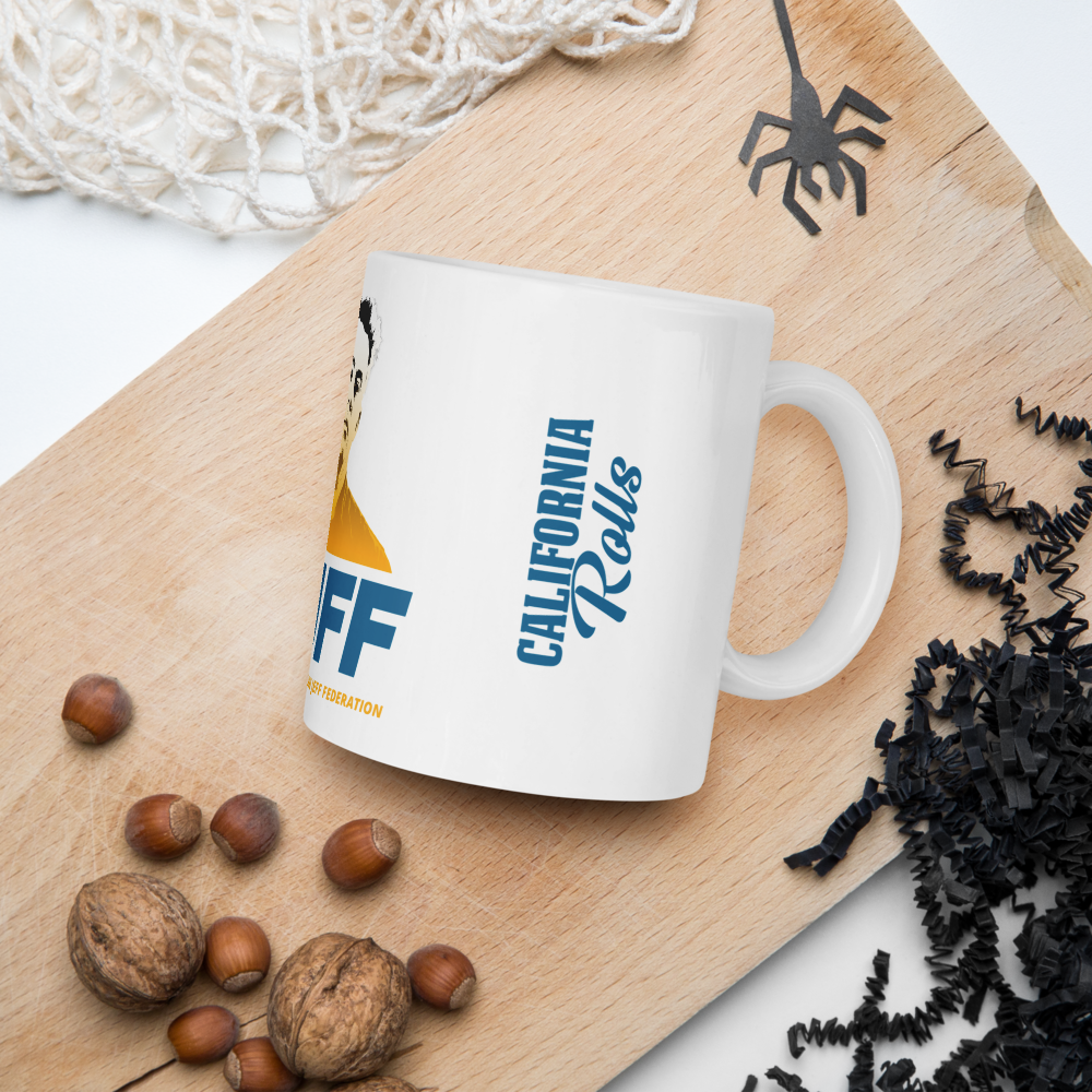 My Name's Jeff IMJFF Logo White Glossy Mug